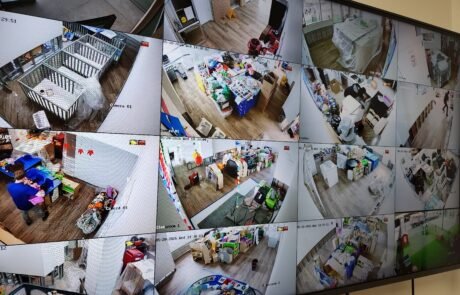 IP security camera monitoring warehouse loading area